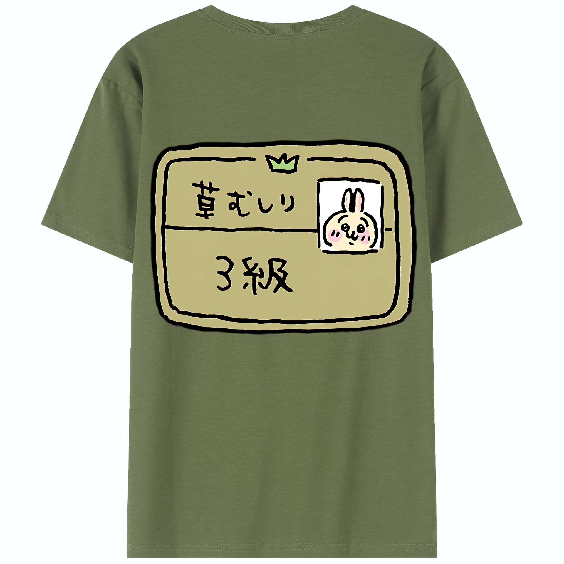 （画像用） ちいかわ うさぎ Chii-kawa usagi 綿100％半袖Tシャツ（背面プリント）